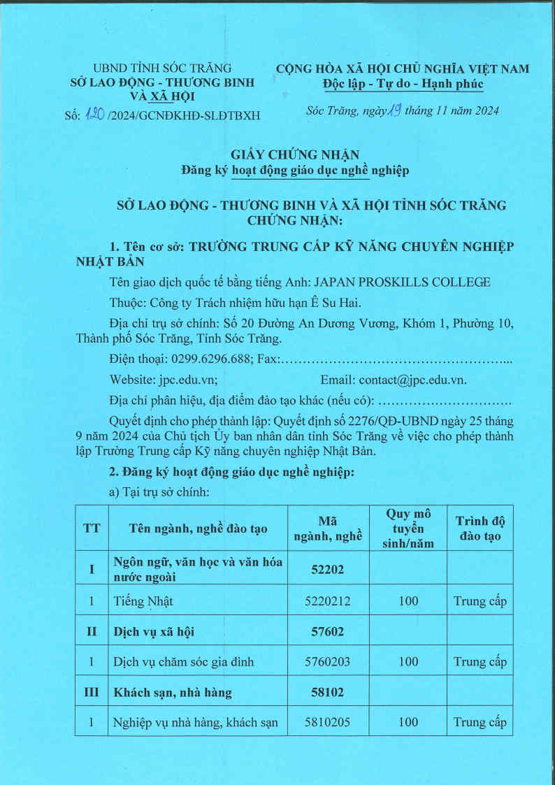 Trường trung cấp chuyên nghiệp Nhật Bản